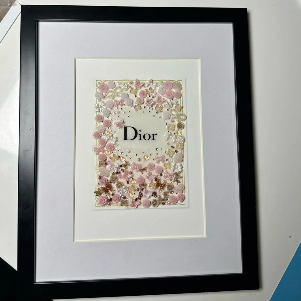 Designer art inspired luxury blush pink and Gold Floral Wall Art